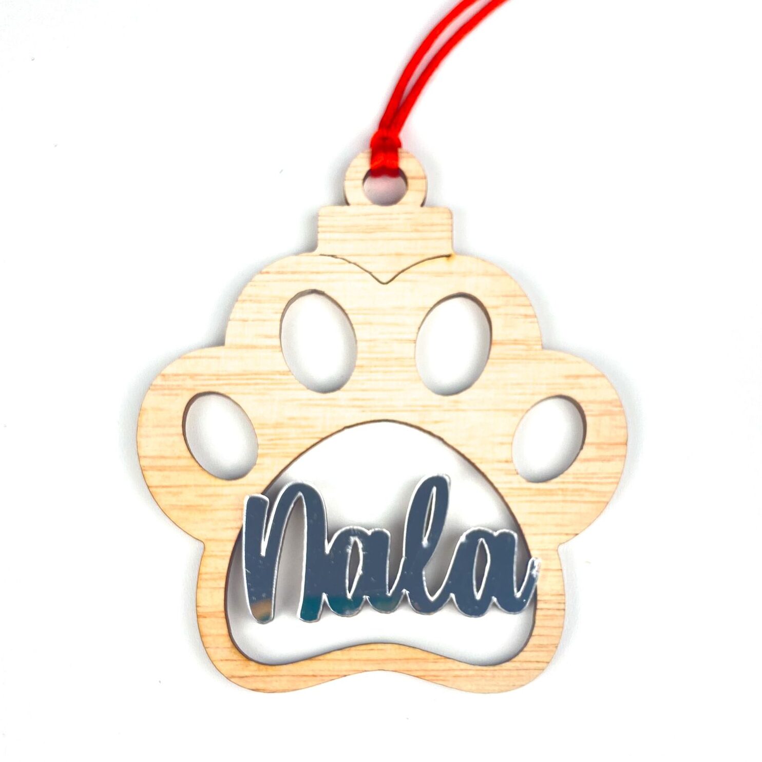 Bola Navideña De Madera Con Nombre De Animal Personalizado, Bola Navideña De Perro O Gato - España